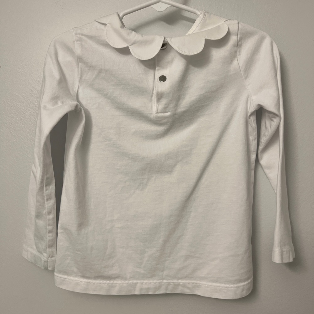 Jacadi girl scalloped collar long sleeve t shirt